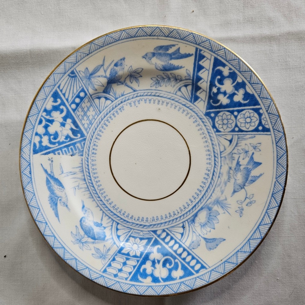 Antique Meigh & Forester Blue Congo Saucer 1883 6"
